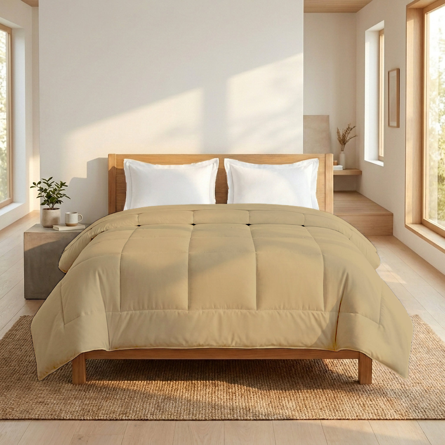 Beige Comforter 400 GSM Comfy Cotton Sateen