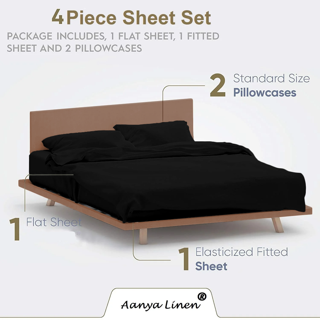 Black Waterbed Sheet Set
