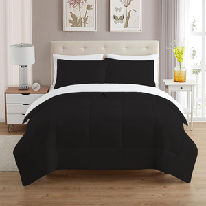 Cotton Black Comforter 400 GSM Comfy Solid