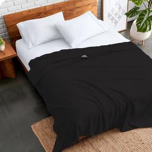 Black Flat Sheet Solid Bliss Sateen