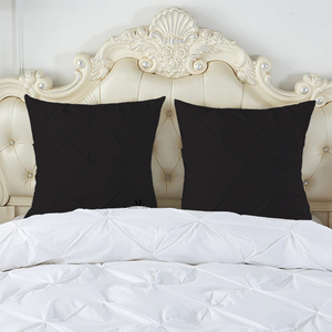 Black Pinch Decorative Pintuck Euro Shams