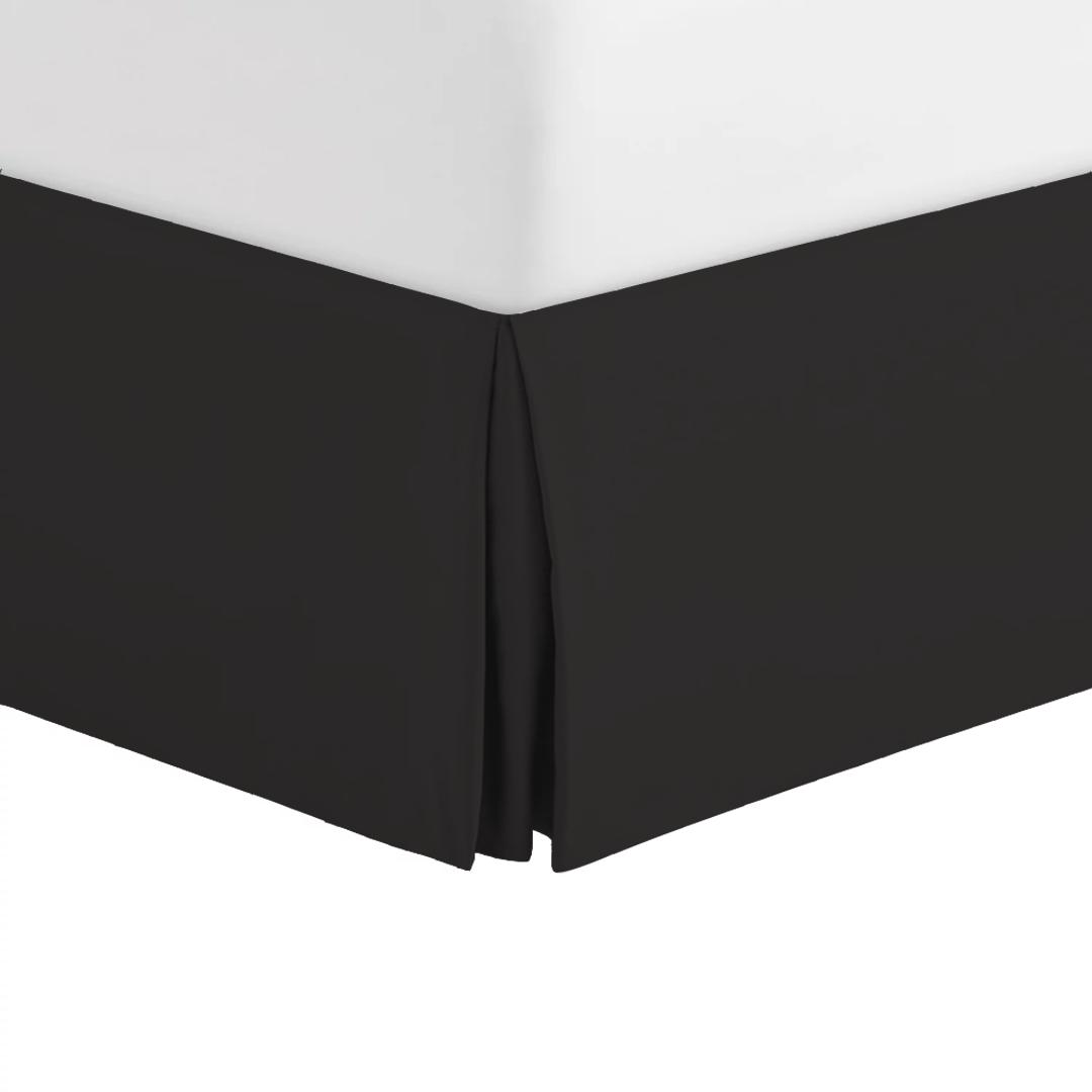 Black Bed Skirt solid sateen 400 TC - AanyaLinen