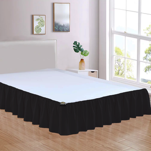 Bliss Black Gathered Bed Skirt Solid