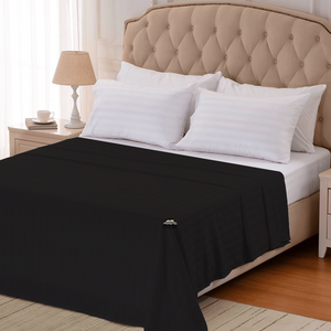 Black Stripe Flat Sheet (Comfy 300TC)