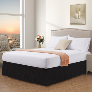 Black Wrap Around Bed Skirt Solid Bliss Sateen