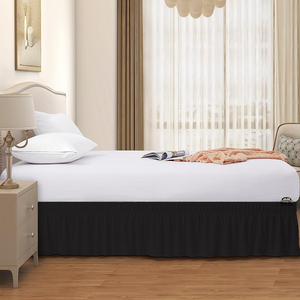 Black Wrap Around Bed Skirt Solid Comfy Sateen