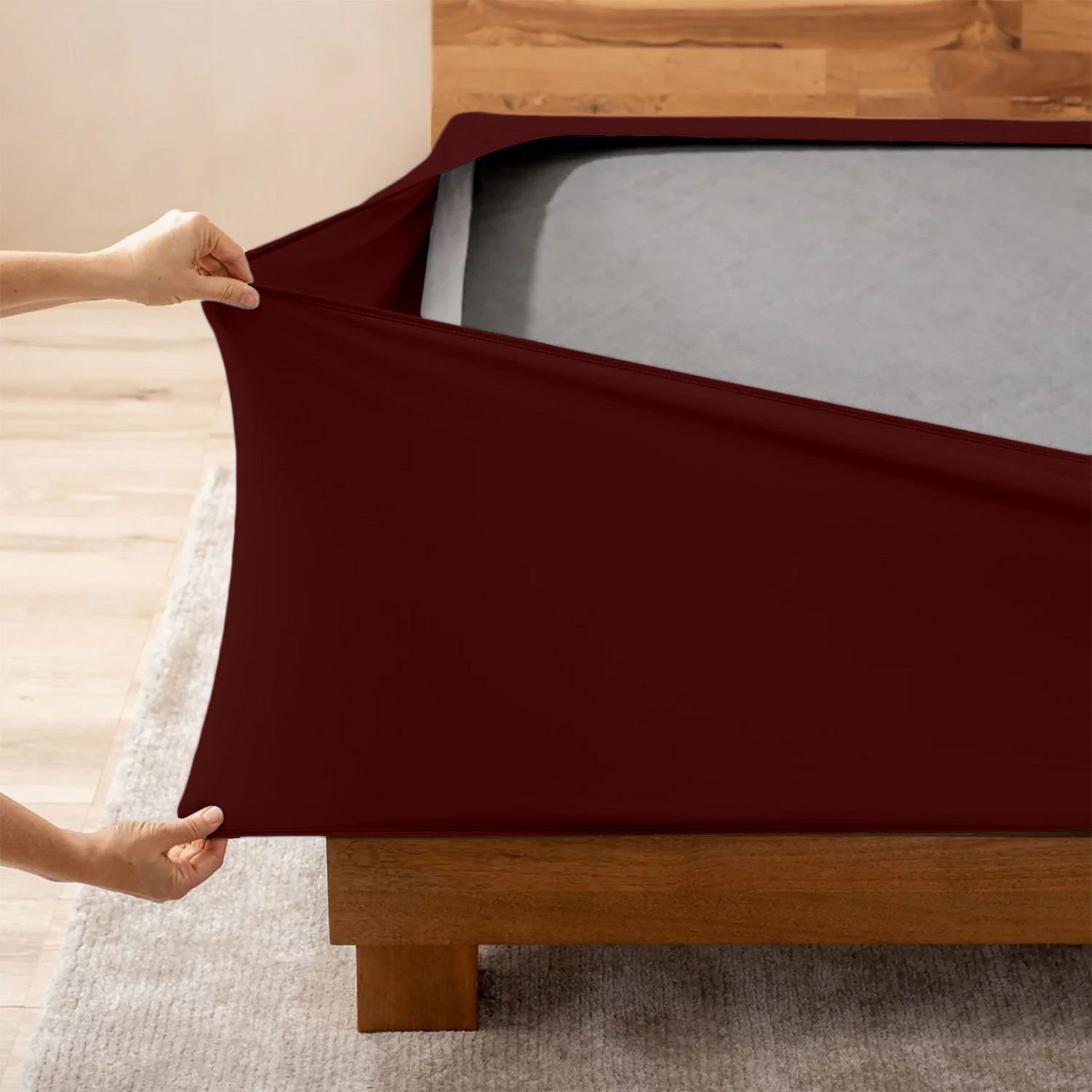 Burgundy Blue Box Spring Cover
