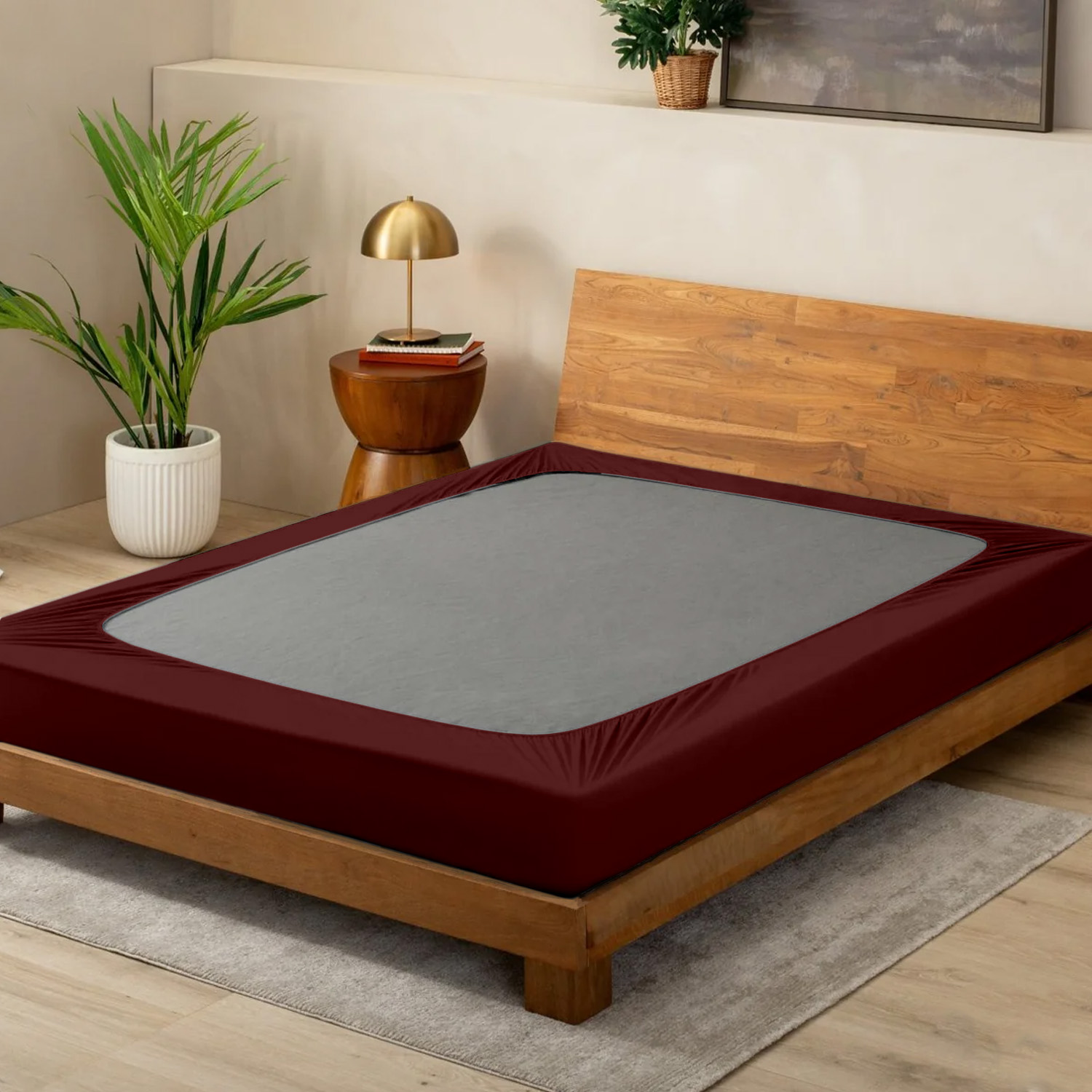 Burgundy Blue Box Spring Cover