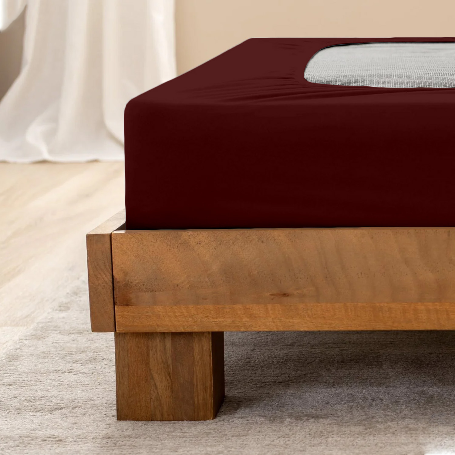 Burgundy Blue Box Spring Cover