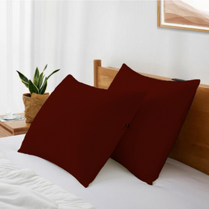 Luxury Burgundy Pillow Case Solid Comfy Sateen