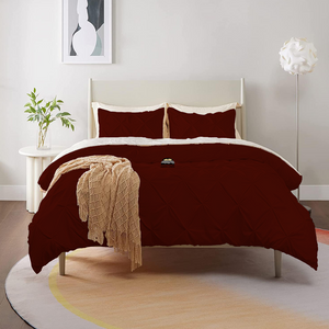 Burgundy Pintuck Duvet Cover Set Bliss