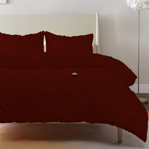 Burgundy Pintuck Duvet Cover Set Bliss