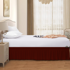 Burgundy Wrap Around Bed Skirt Solid Bliss Sateen