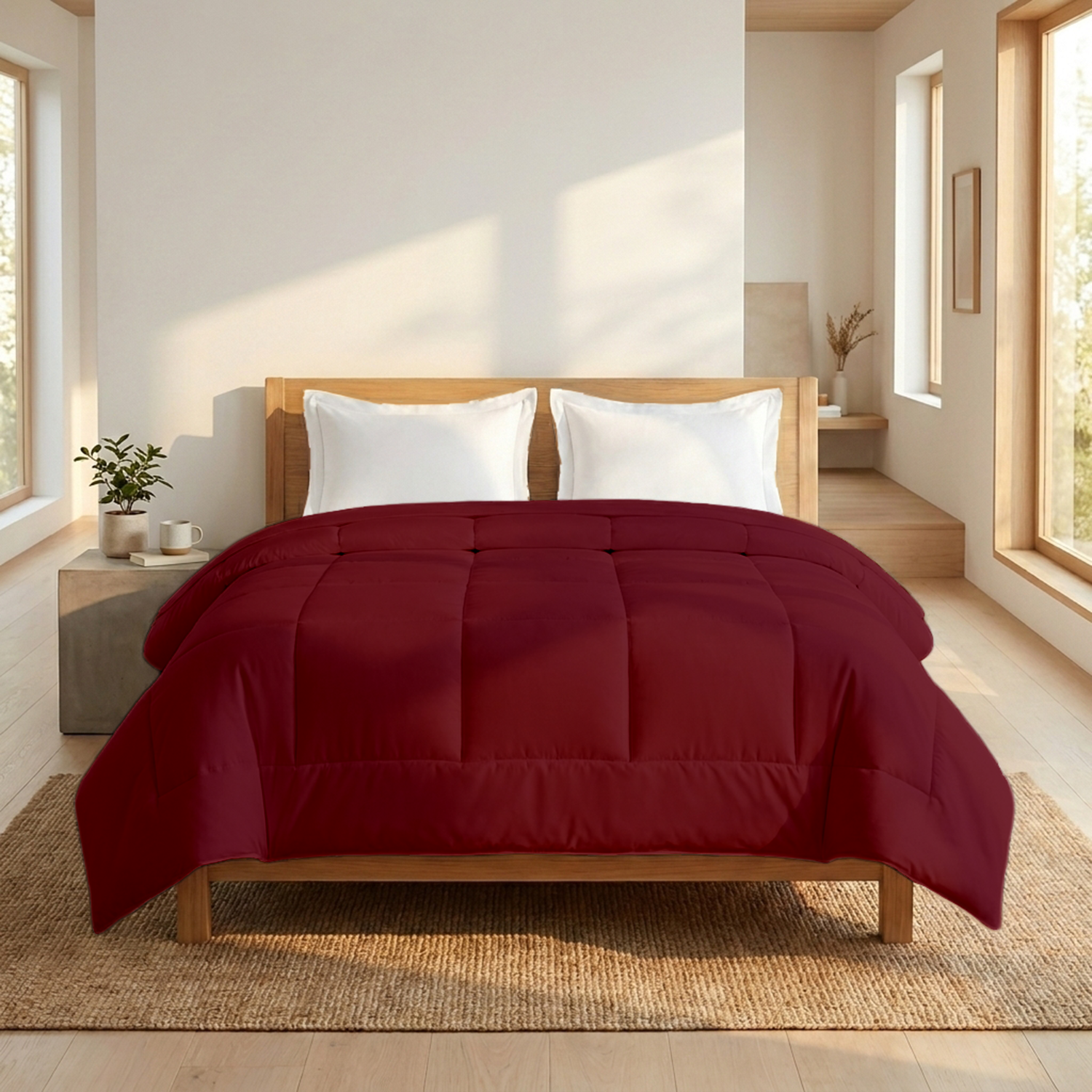 Burgundy Comforter 400 GSM Bliss Cotton Sateen