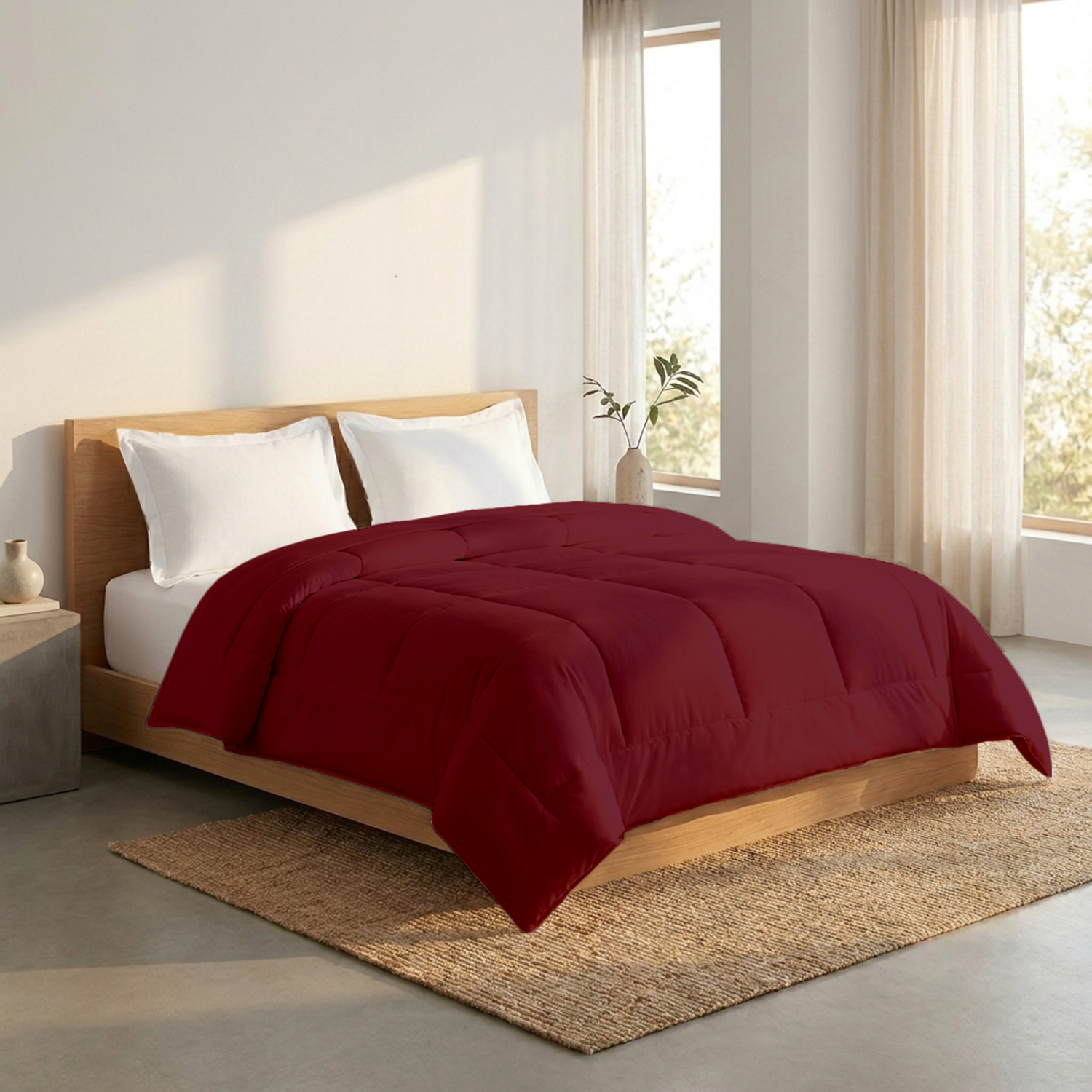Burgundy Comforter 400 GSM Bliss Cotton Sateen