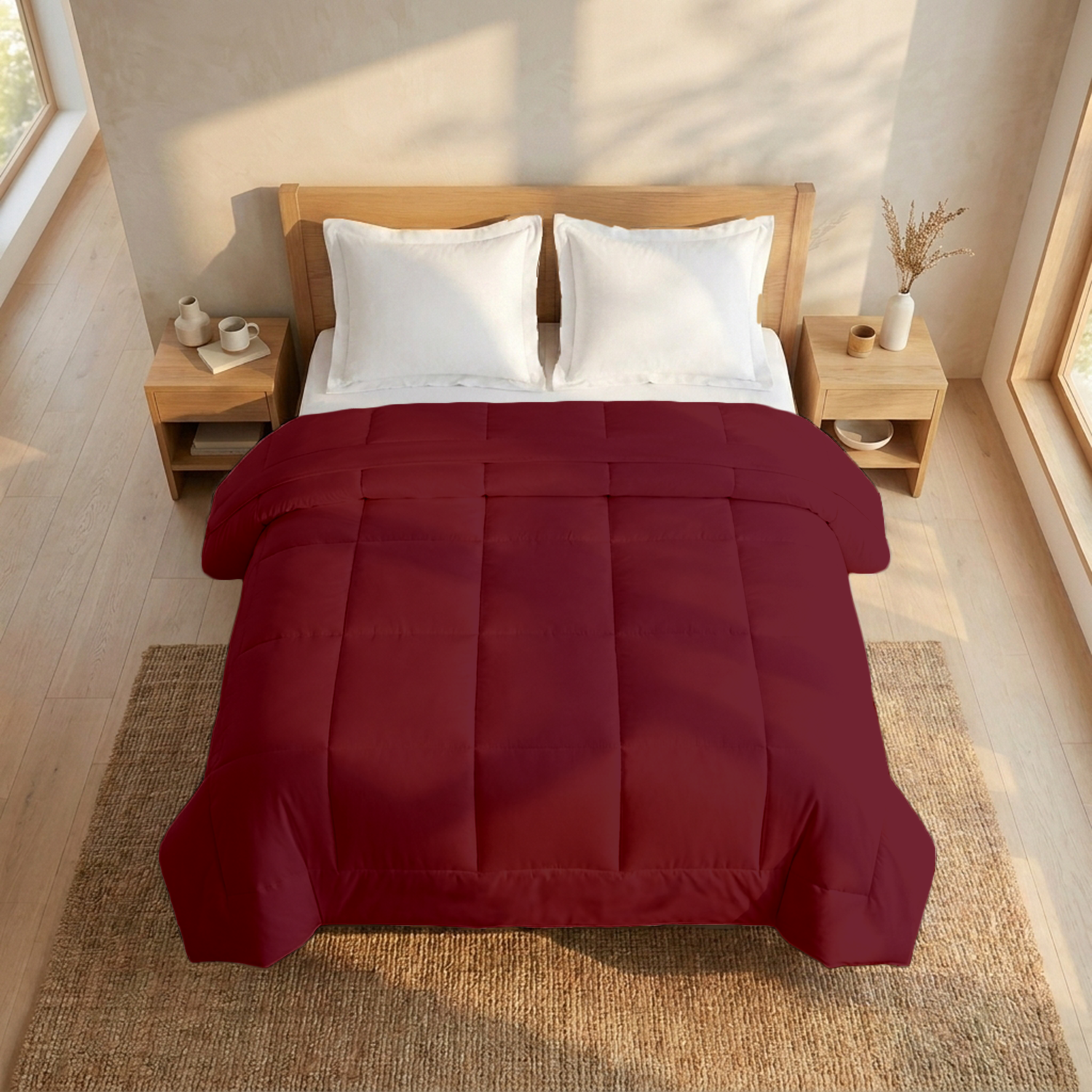Burgundy Comforter 400 GSM Bliss Cotton Sateen