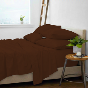 Chocolate Sheet Set with Extra Pillowcase Solid Bliss Sateen