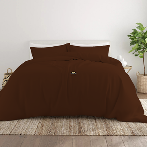 Chocolate Duvet Cover Set Solid Comfy Sateen