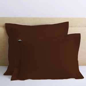 Chocolate Brown Euro Shams Solid Bliss Sateen