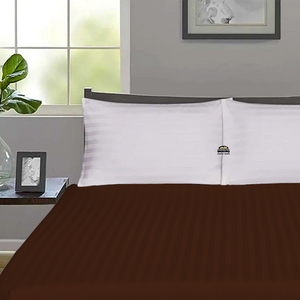 Chocolate Stripe Fitted Sheet Comfy Sateen