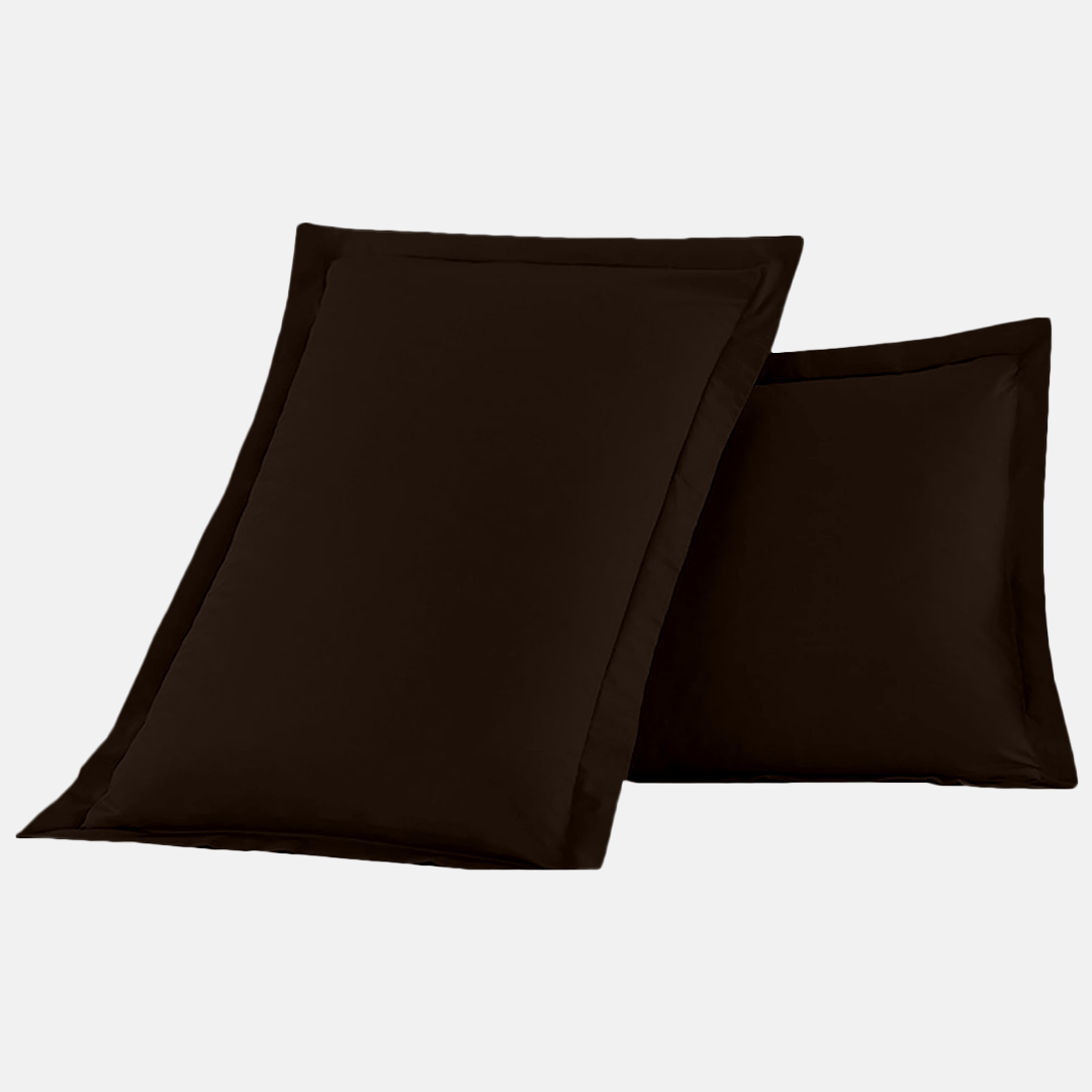 Chocolate Pillow Shams Solid Bliss Sateen