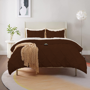 Chocolate Pintuck Duvet Cover Set Bliss