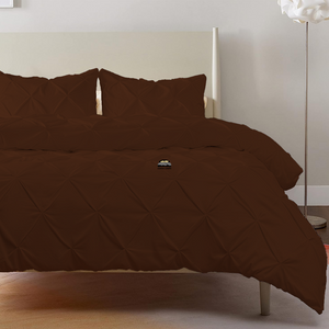 Chocolate Pintuck Duvet Cover Set Bliss