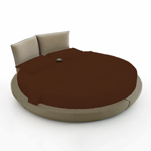 Chocolate Round Bed Sheets Set Bliss Solid Sateen