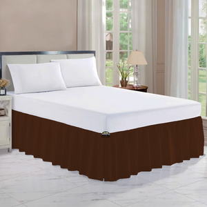 Chocolate Gathered Bed Skirt Solid-Bliss