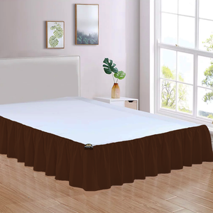 Chocolate Gathered Bed Skirt Solid-Bliss