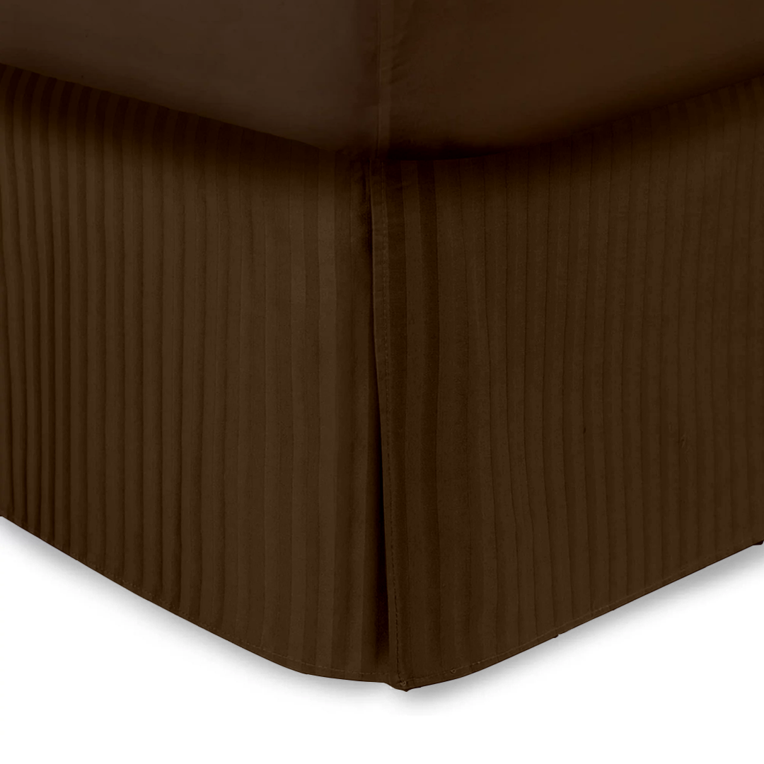 Chocolate Stripe Bed Skirt (Comfy 300TC)