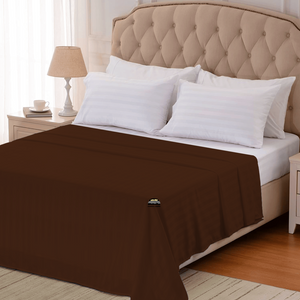 Chocolate Stripe Flat Sheet Comfy Sateen