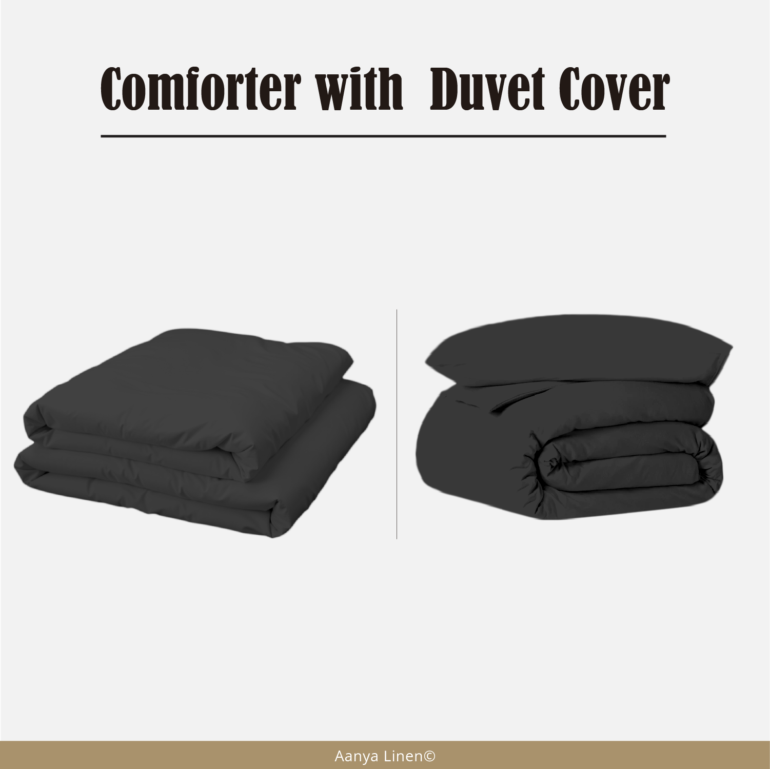 Dark Grey Comforter with Duvet Cover