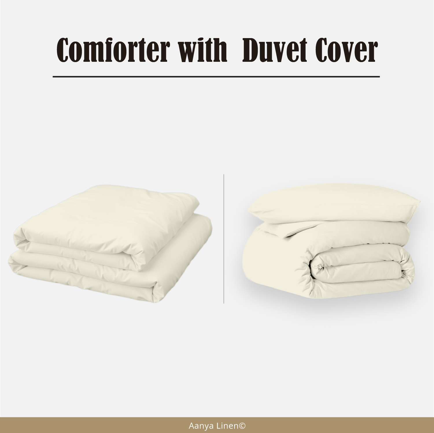Ivory Comforter with Duvet Cover