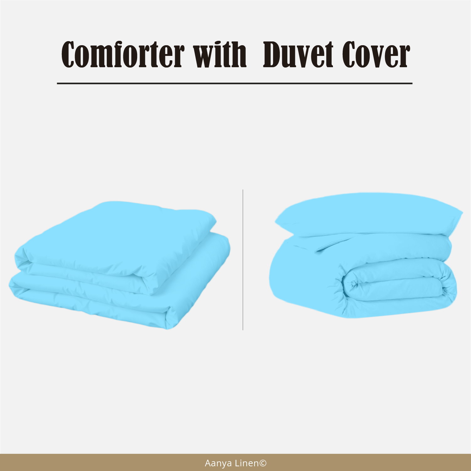 Light Blue Comforter with Duvet Cover