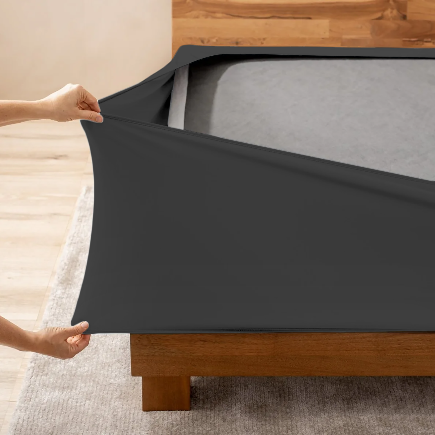 Dark Grey Box Spring Cover
