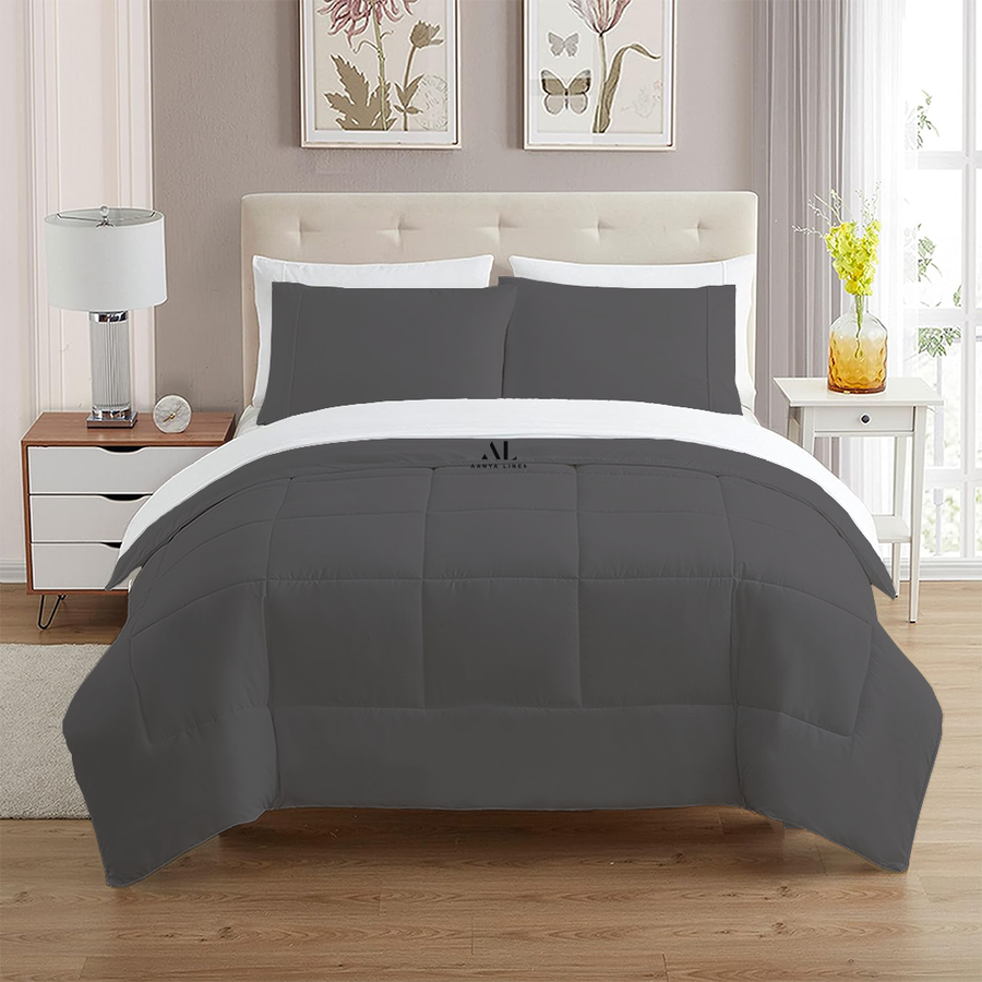 Dark Grey Comforter Dark Gray Comforter Queen AanyaLinen