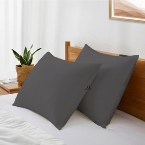Dark Grey Pillowcase Solid Comfy Sateen