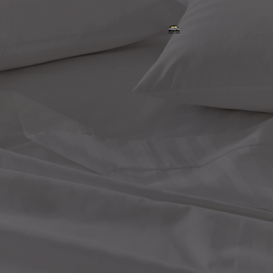 Dark Grey Stripe Sheet Set Comfy Sateen