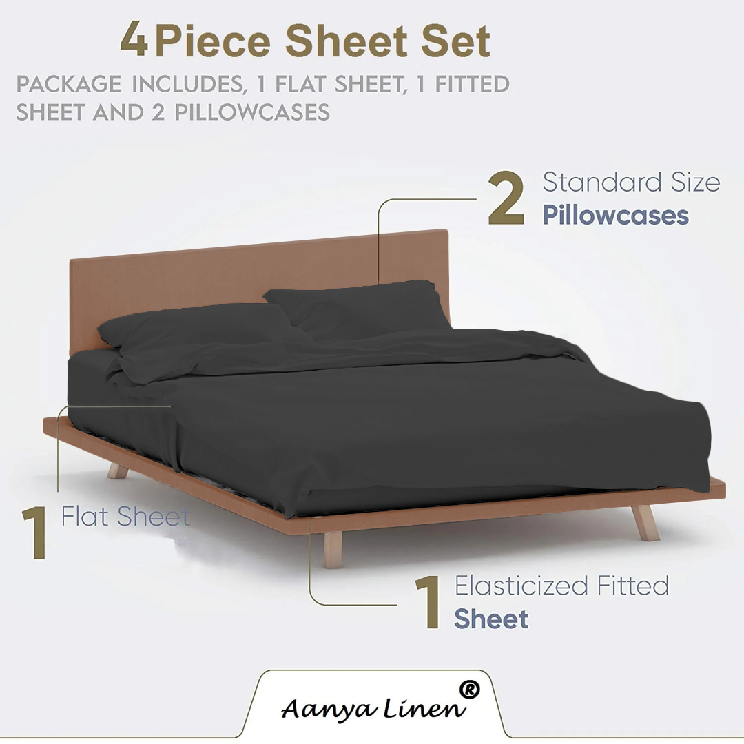 Dark Grey Waterbed Sheet Set