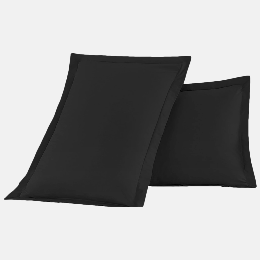 Dark Grey Pillow Shams Solid Bliss Sateen