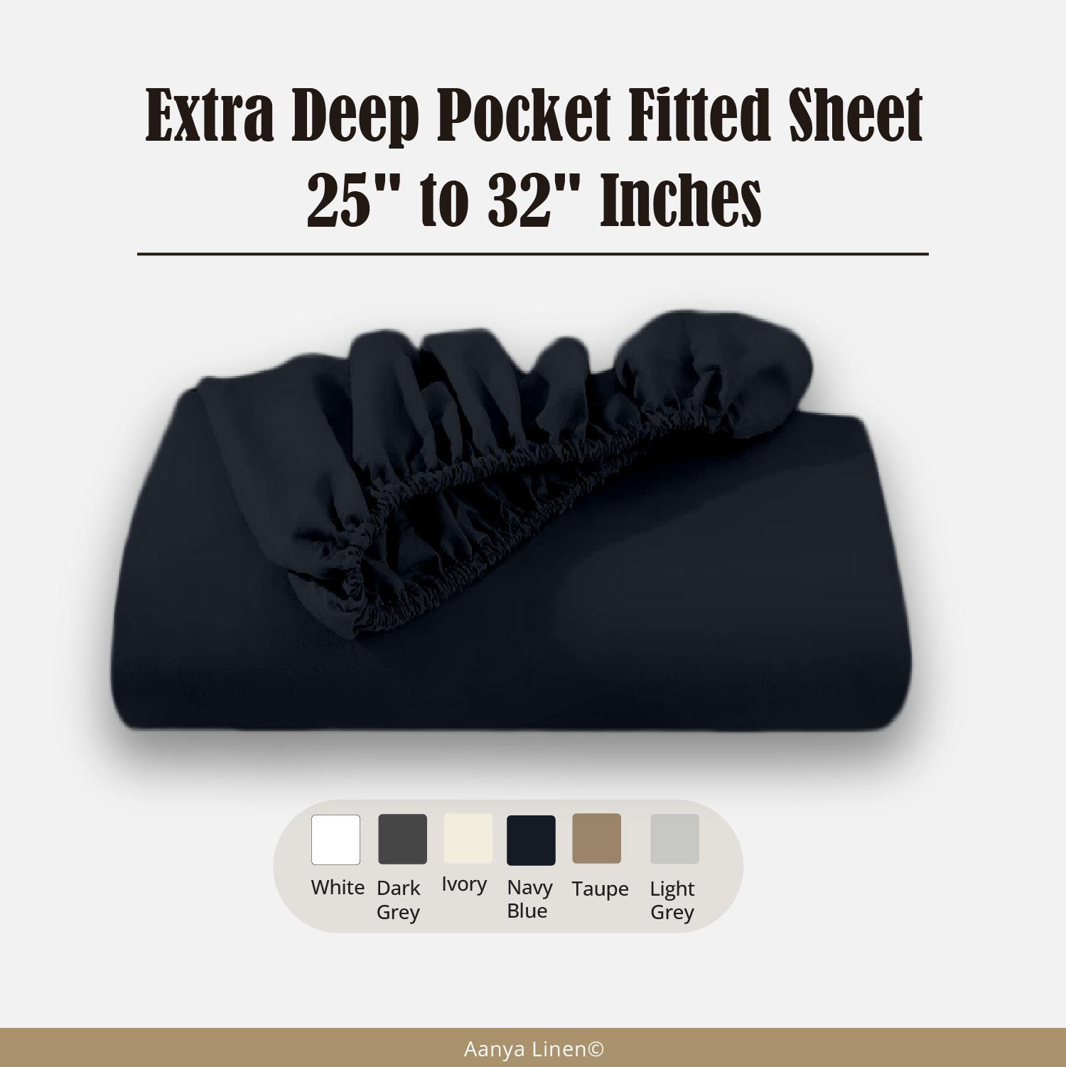 Extra Deep Pocket Fitted Sheet Only (25-32 Inches)