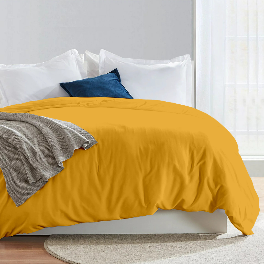 Comfy Solid Duvet Cover Sateen Gold