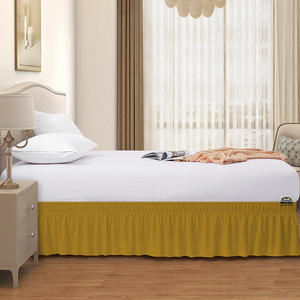 Gold Wrap Around Bed Skirt Solid Comfy Sateen
