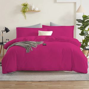 Hot Pink Duvet Cover Set Solid Comfy Sateen