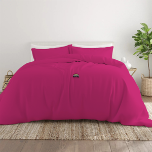 Hot Pink Duvet Cover Set Solid Comfy Sateen
