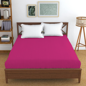 Hot Pink Stripe Fitted Sheet Comfy Sateen