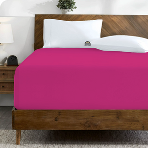 Hot Pink Fitted Sheet Solid Comfy Sateen