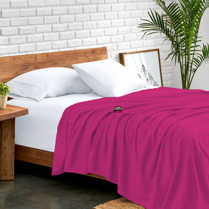 Hot Pink Flat Sheet Solid (Comfy 300TC)