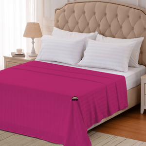 Hot Pink Stripe Flat Sheet (Comfy 300TC)